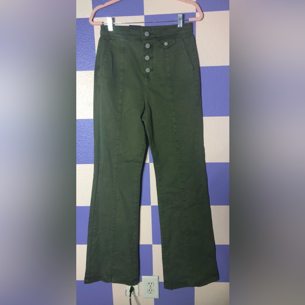 NWT Blank NYC The Delancey Wide Leg Pant in Green - Size 28